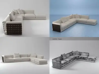 Cestone sofa set01 3D model
