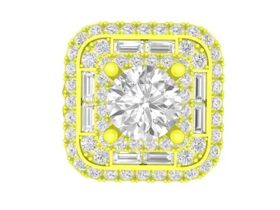 A7166 Luxury Diamond Baguette Fashion Women Ring 3D print model
