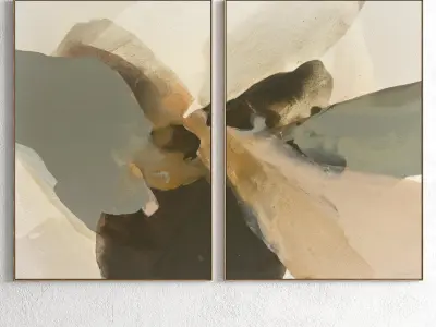 Plaster Two Photo Frame 153 Low-poly 3D model