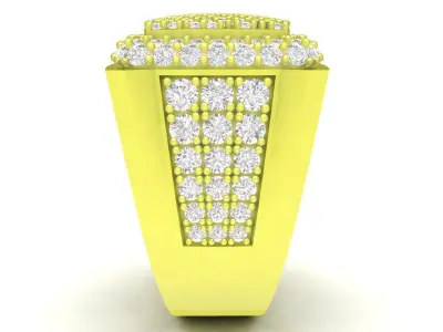 Luxury Square Layered Pave Diamond Ring for Men  3933 3D print model