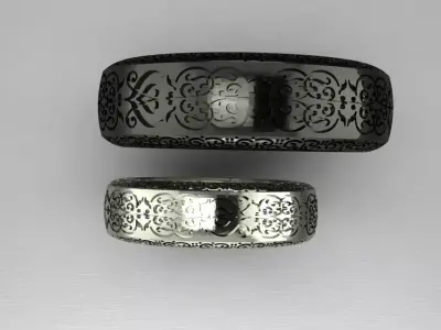 couple rings with patterns 3D print model