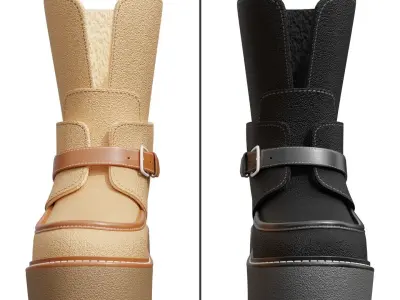 Hemisphere Ankle Boot Low-poly 3D model