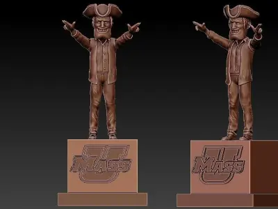 NCAA - UMASS MINUTEMEN FOOTBALL MASCOT STATUE - DECOR 3D print model