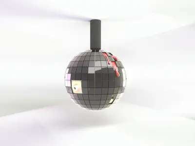 Horror disco ball Low-poly 3D model