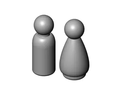 Men and women peg doll decor shapes 3D print model