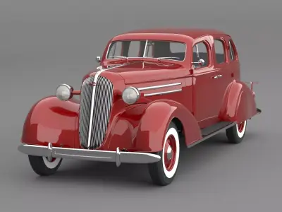 1936 Chevrolet Master De Luxe 4 Door Sports Sedan 3D model