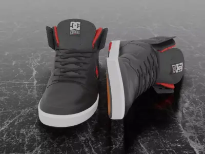 DC PURE HIGH TOP 3D SHOES Low-poly 3D model