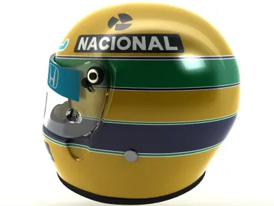 Ayrton Senna Helmet 1987 Low-poly 3D model