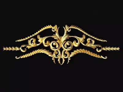 Central decor ornament for furniture 3D model 1026