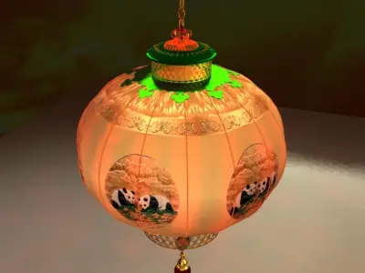 Chinese red lantern 3D model 49