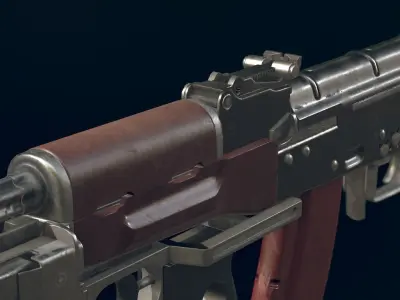 AKM Automatic Rifle equipped with  GL25 Low-poly 3D model