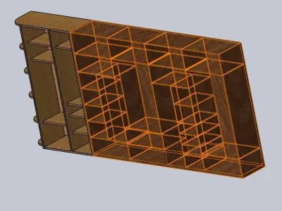 cupboard wooden cabinet with shelves and drawers 3D model purchase