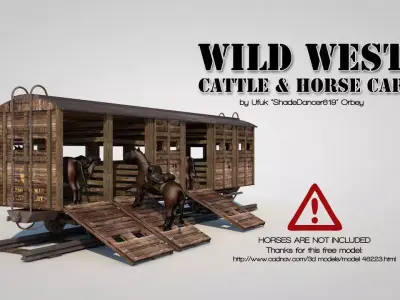 Wild West Horse Wagon 3D model