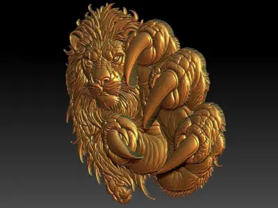 1 Lion CNC Relief Model 3D print model