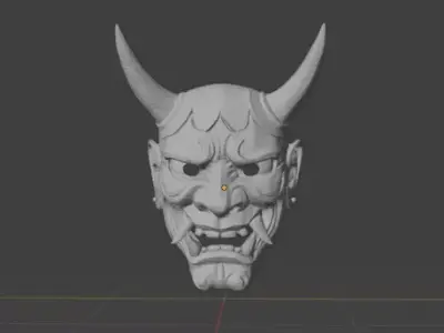 Japanese Demon Mask for Cosplay and Decoration 3D print model