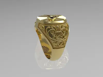 Man gold ring  N - 224 3D print model