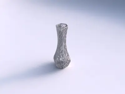Vase larger opening hexagon with fine organic lattice 3D print model