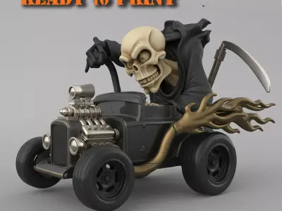 Grim Reaper Hot Rod STL Car Model 3D print model