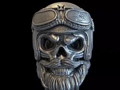 Skull pendant jewelry biker helmet vol2 3D print model