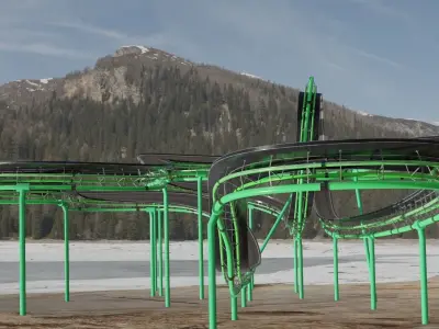 Acrobatic Auto Circuit Low-poly 3D model