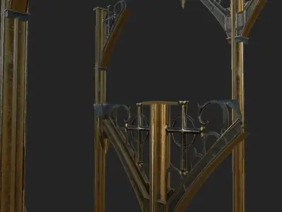 Iron Forged Support  Low-poly 3D model