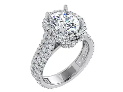 Oval Halo Ring 3537 3D print model