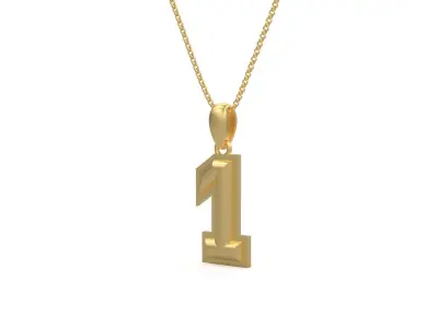 Model 1149 Number 1 Necklace Curved With Border 3D print model
