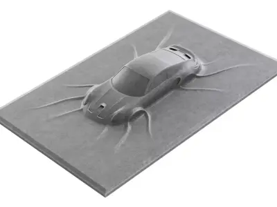 Porsche 911 GTS wall sculpture 3D model