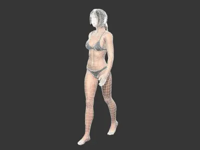 Game character Woman Low-poly 3D model order