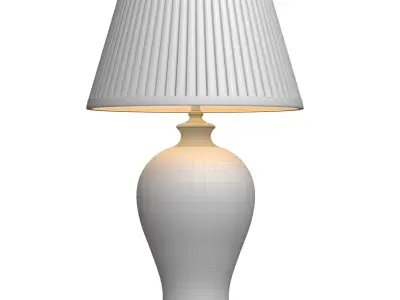 European Floral style Ceramic Table Lamp Retro Nightstand  3D model