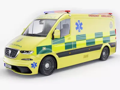 Generic UK Ambulance v32 Low-poly 3D model