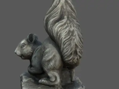 Stone Squirrel Low-poly 3D model