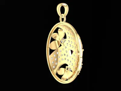 Luxury Round Gemstone Pendant Jewelry  1223 3D print model