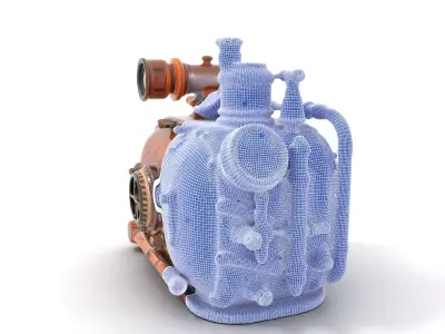 Steampunk Boiler Model Pack with Intricate Details Low-poly 3D model