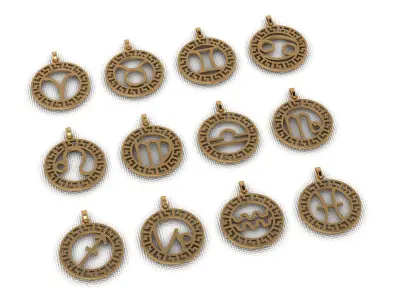 Jewelry pendants in the form of zodiac signs 3D print model