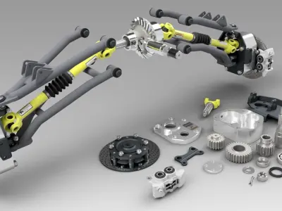 Suspensao Super ATV Low-poly 3D model