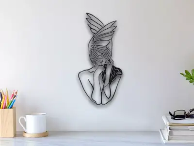 Angel Woman Wall Art 3D print model