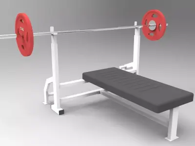 Chest press bench press Barbell gym 3D model