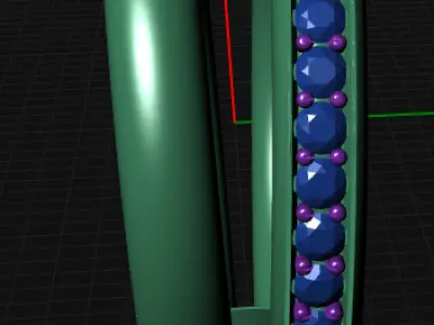 Pomellato Double Band Gold Ring with Diamond Pave 3D print model