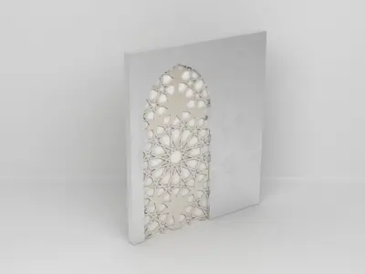 Square Big Door in an Arabic Theme 3D model