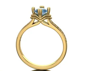 diamond ring  3D print model 15