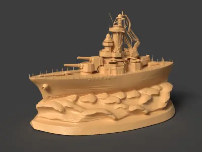 Wooden carving ship  3D model