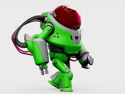 MINERAL PICKER BOT Rigged for Unreal Engine - Unity - MIXAMO 3D model