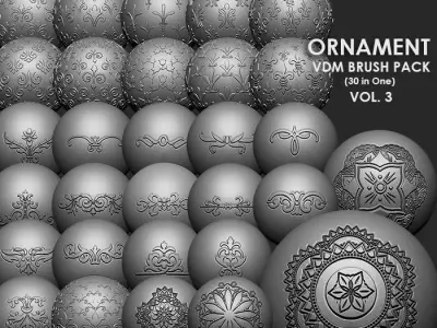 BUNDLE ORNAMENT MEGA PACK 4 IN ONE - 120 BRUSHES 3D model