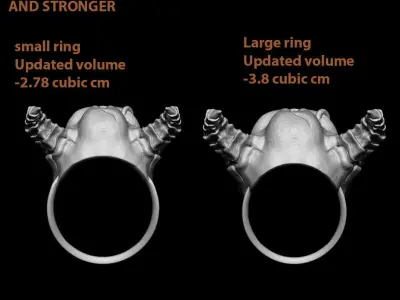  skull ring jewelry Demon vol1 biker  3D print model