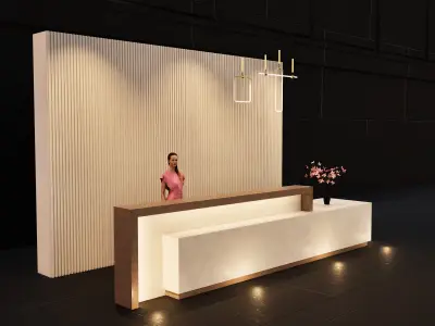 exhibition stand Low-poly 3D model