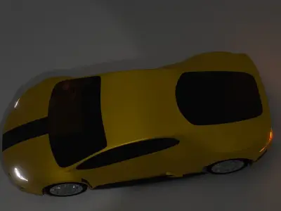 yellow car low poly Low-poly 3D model