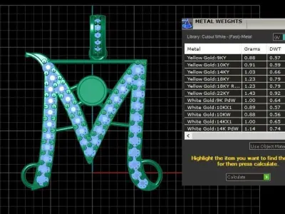 LUXURY ALPHABET M PENDAANT 3D PRINTABLE MODEL 3D print model