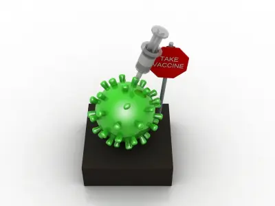 Coronavirus awareness and protection  Low-poly 3D model