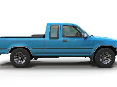 Toyota pickup truck Low-poly 3D model